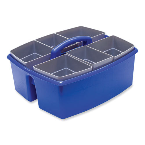 Image of Storex 00985U02C Large Caddy with Sorting Cups, Blue, 2/Carton