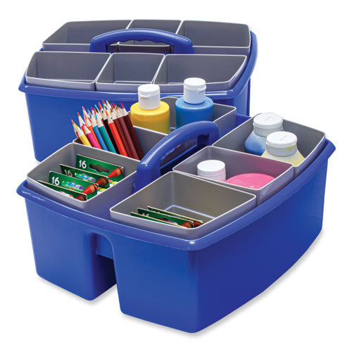 Image of Storex 00985U02C Large Caddy with Sorting Cups, Blue, 2/Carton