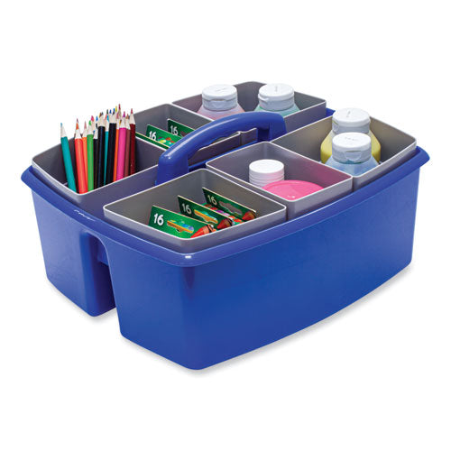 Image of Storex 00985U02C Large Caddy with Sorting Cups, Blue, 2/Carton