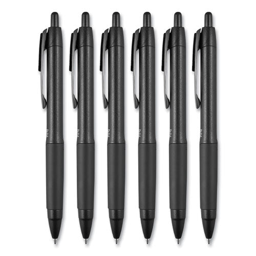 Image of uniball® 70491 207 Plus+ Gel Pen, Retractable, Medium 0.7 mm, Assorted Inspirational Ink Colors, Black Barrel, 6/Pack