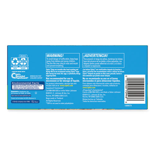 Image of Ziploc® 383217 Sandwich Seal Top Bags, 6.5" x 5.88", Clear, 270/Box