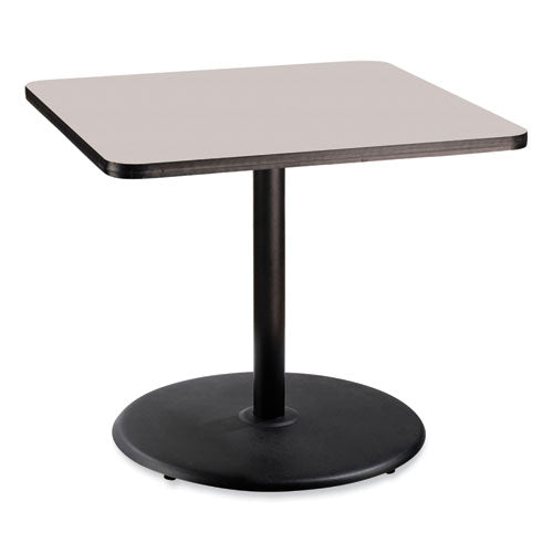 Image of NPS® CT33636RD1GY Cafe Table, 36w x 36d x 30h, Square Top/Round Base, Gray Nebula Top, Black Base