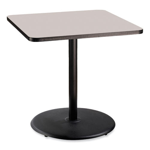 Image of NPS® CT33636RC1GY Cafe Table, 36w x 36d x 36h, Square Top/Round Base, Gray Nebula Top, Black Base