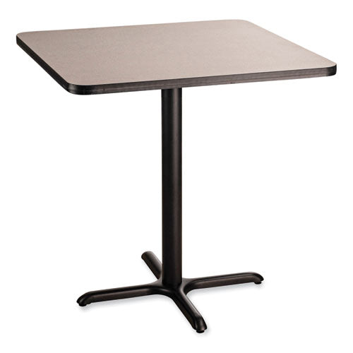 Image of NPS® CT33636XC1GY Cafe Table, 36w x 36d x 36h, Square Top/X-Base, Gray Nebula Top, Black Base