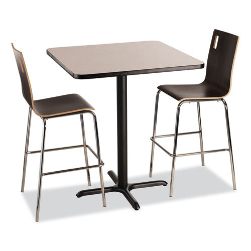 Image of NPS® CT33636XB1GY Cafe Table, 36w x 36d x 42h, Square Top/X-Base, Gray Nebula Top, Black Base