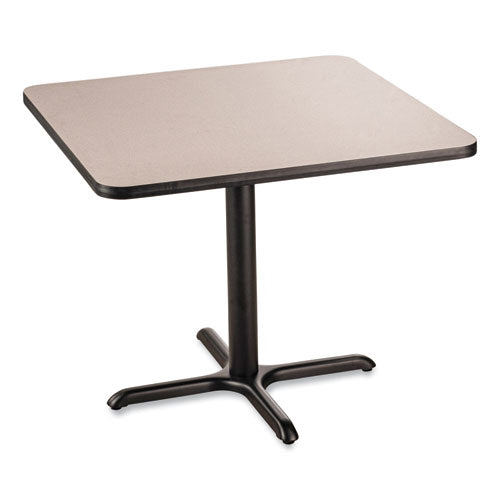 Image of NPS® CT33636XD1GY Cafe Table, 36w x 36d x 30h, Square Top/X-Base, Gray Nebula Top, Black Base