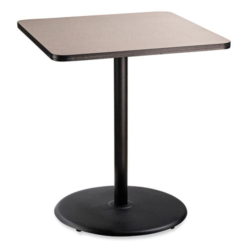 Image of NPS® CT33636RB1GY Cafe Table, 36w x 36d x 42h, Square Top/Round Base, Gray Nebula Top, Black Base