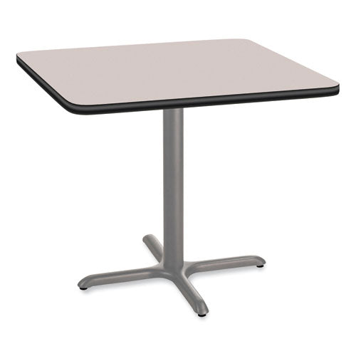 Image of NPS® CG33636XD1GY Cafe Table, 36w x 36d x 30h, Square Top/X-Base, Gray Nebula Top, Gray Base
