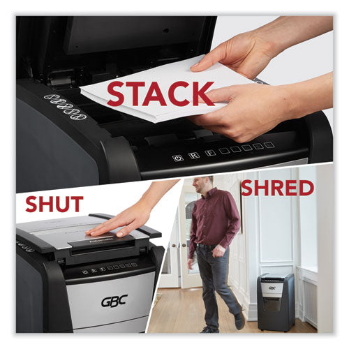 Image of GBC® WSM1757604 AutoFeed+ 150X Micro-Cut Home Office Shredder, 150 Auto/8 Manual Sheet Capacity