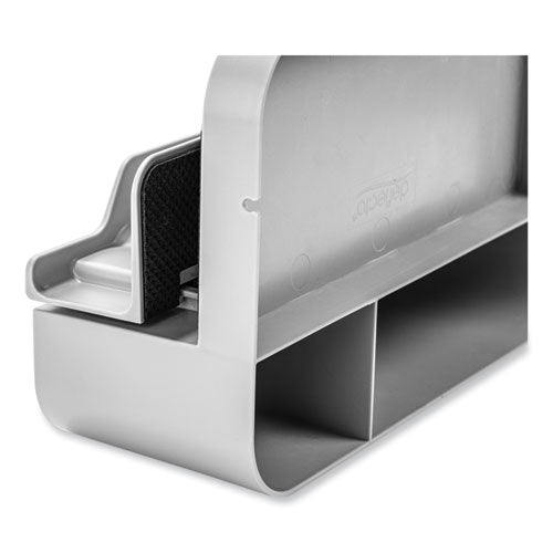 Image of deflecto® 400002 Standing Desk Large Desk Organizer, Two Sections, 9 x 6.17 x 3.5, Gray