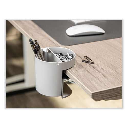 Image of deflecto® 400001 Standing Desk Small Desk Organizer, Two Sections, 3.85 x 3.85 x 3.54, Gray