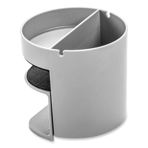 Image of deflecto® 400001 Standing Desk Small Desk Organizer, Two Sections, 3.85 x 3.85 x 3.54, Gray