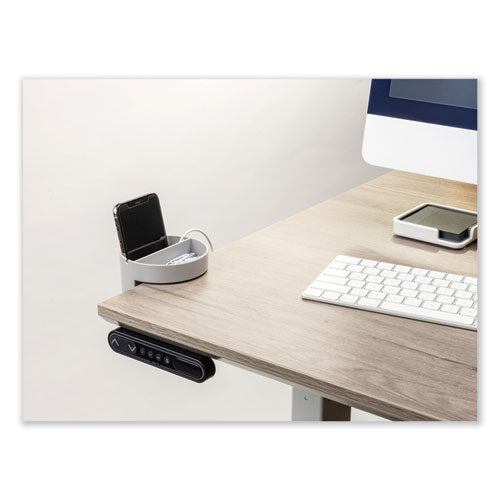 Image of deflecto® 400001 Standing Desk Small Desk Organizer, Two Sections, 3.85 x 3.85 x 3.54, Gray