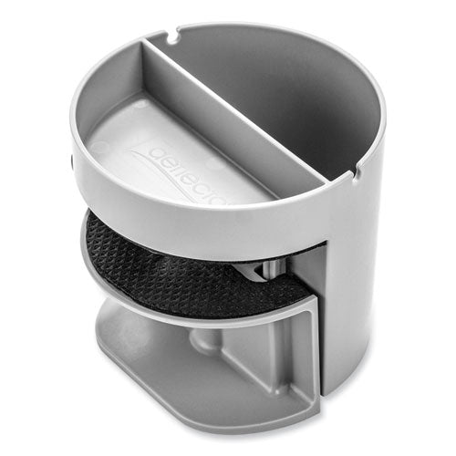 Image of deflecto® 400001 Standing Desk Small Desk Organizer, Two Sections, 3.85 x 3.85 x 3.54, Gray