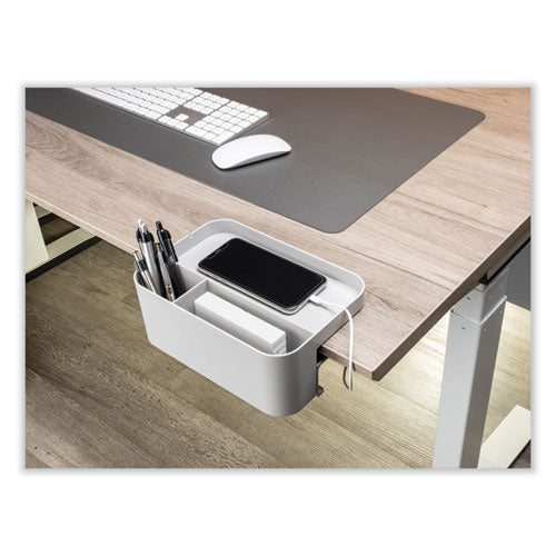 Image of deflecto® 400002 Standing Desk Large Desk Organizer, Two Sections, 9 x 6.17 x 3.5, Gray