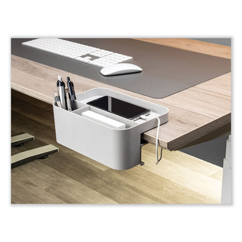 Image of deflecto® 400002 Standing Desk Large Desk Organizer, Two Sections, 9 x 6.17 x 3.5, Gray