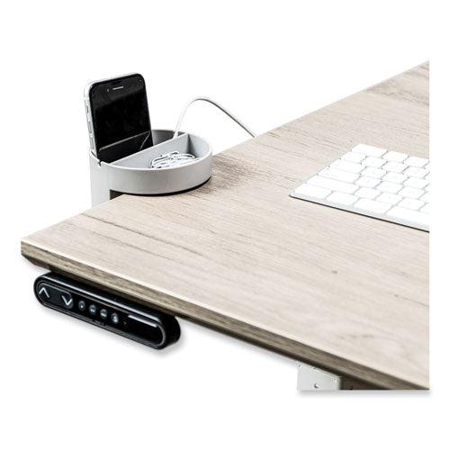 Image of deflecto® 400001 Standing Desk Small Desk Organizer, Two Sections, 3.85 x 3.85 x 3.54, Gray