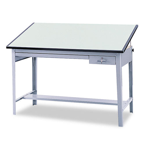 Image of Safco® 3962GR Precision Four-Post Drafting Table Base, 56.5w X 30.5d X 35.5h, Gray
