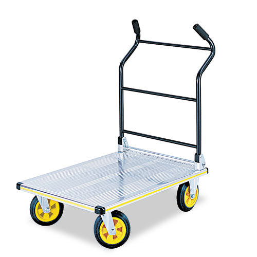 Image of Safco® 4053NC Stow-Away Platform Truck, 1,000 Lb Capacity, 24 X 39 X 40, Aluminum/black