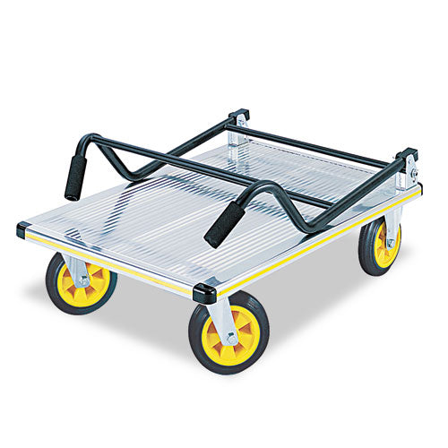 Image of Safco® 4053NC Stow-Away Platform Truck, 1,000 Lb Capacity, 24 X 39 X 40, Aluminum/black