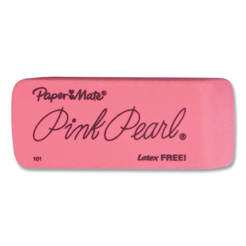 Image of Paper Mate® 70501 Pink Pearl Eraser, For Pencil Marks, Rectangular Block, Large, Pink, 3/pack