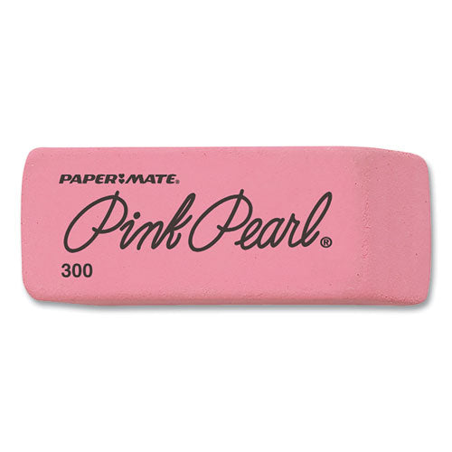 Image of Paper Mate® 70502 Pink Pearl Eraser, For Pencil Marks, Rectangular Block, Medium, Pink, 3/pack