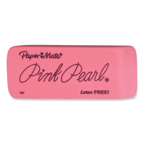 Image of Paper Mate® 70521 Pink Pearl Eraser, For Pencil Marks, Rectangular Block, Large, Pink, 12/box