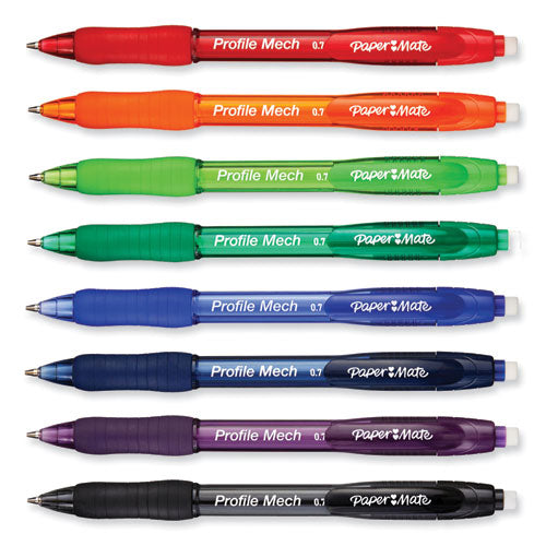 Image of Paper Mate® 2105705 Profile Mechanical Pencils, 0.7 Mm, Hb (#2), Black Lead, Assorted Barrel Colors, 8/pack