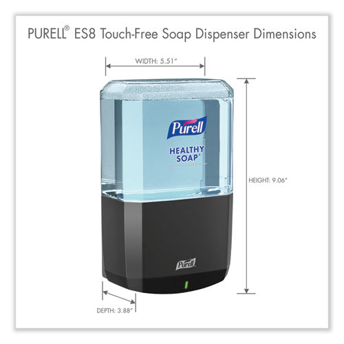 Image of PURELL® 7734-01 Es8 Soap Touch-Free Dispenser, 1,200 Ml, 5.25 X 8.8 X 12.13, Graphite