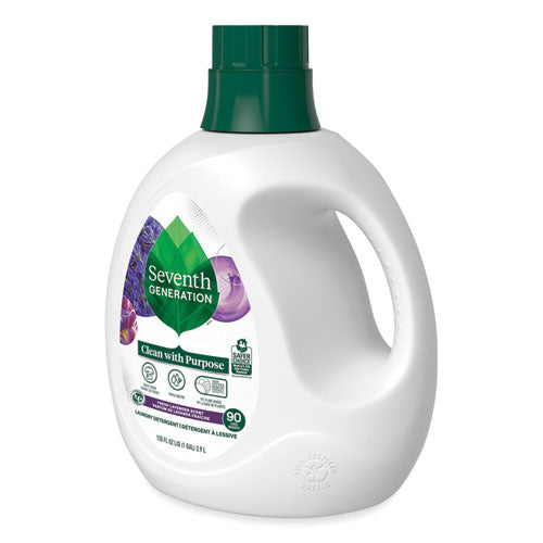 Image of Seventh Generation® 10732913450647 Natural Liquid Laundry Detergent, Fresh Lavender, 135 oz Bottle, 4/Carton