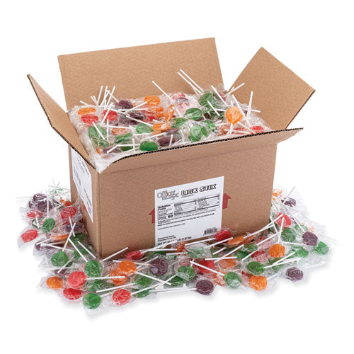 Image of Office Snax® 00654 Lick Stix Suckers, Randomly Assorted Flavors, 5 lb Bag