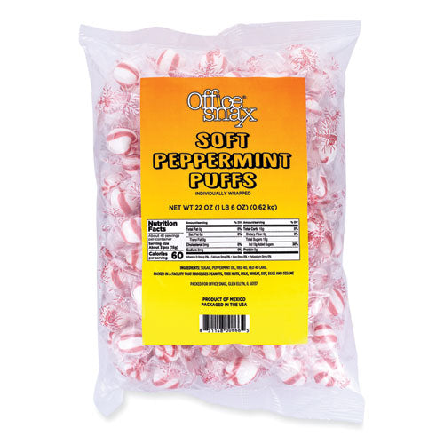 Image of Office Snax® 00666 Candy Assortments, Soft Peppermint Puffs, 22 oz Bag