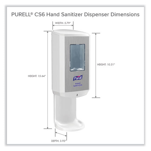 Image of PURELL® 6520-01 Cs6 Hand Sanitizer Dispenser, 1,200 Ml, 5.79 X 3.93 X 15.64, White