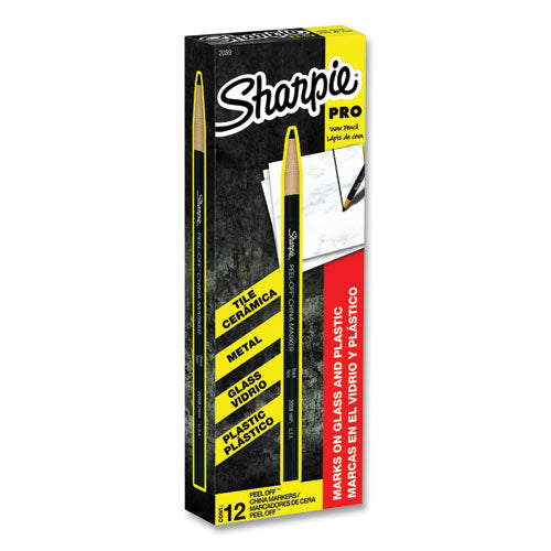 Image of Sharpie® 2089 Peel-Off China Markers, Black, Dozen
