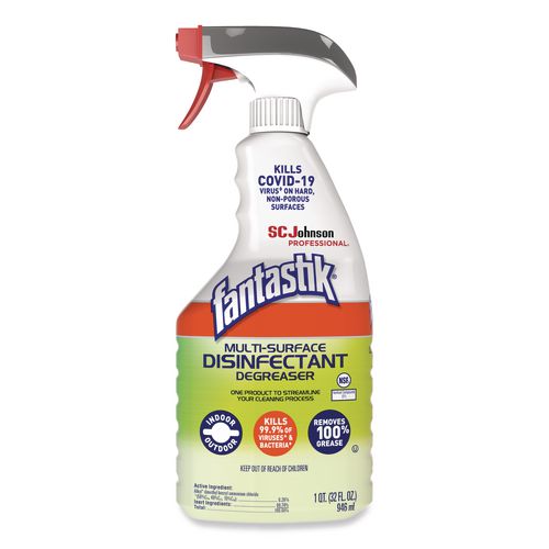 Image of Fantastik® 0005400000328 Multi-Surface Disinfectant Degreaser, Herbal, 32 Oz Spray Bottle