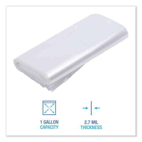 Image of Boardwalk® BWK1GALFZRBAG Reclosable Freezer Storage Bags, 1 gal, 10.5" x 11", Clear, 250/Box