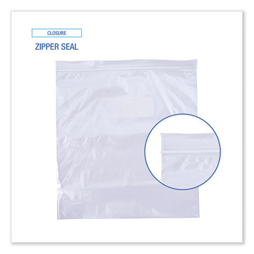 Image of Boardwalk® BWK1GALFZRBAG Reclosable Freezer Storage Bags, 1 gal, 10.5" x 11", Clear, 250/Box