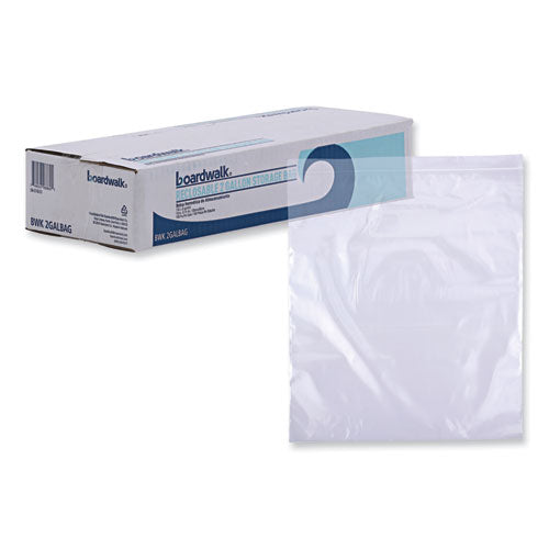 Image of Boardwalk® BWK2GALBAG Reclosable Food Storage Bags, 2 Gallon, 13" x 15", Clear, 100/Box