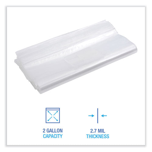 Image of Boardwalk® BWK2GALFZRBAG Reclosable Freezer Storage Bags, 2 gal, 13" x 15", Clear, 100/Box