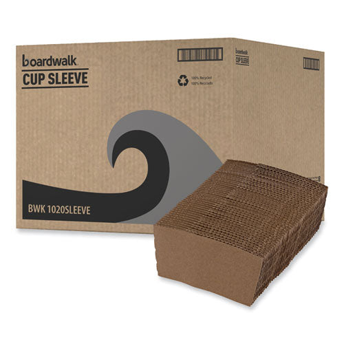 Image of Boardwalk® BWK1020SLEEVE Cup Sleeves, Fits 10 Oz To 20 Oz Hot Cups, Kraft, 1,200/carton