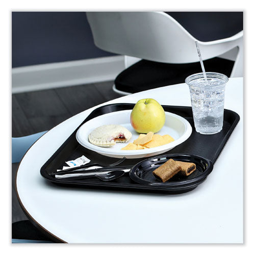 Image of BoardwalkÂ® Six-Piece Cutlery Kit, Mediumweight, Fork/Knife/Napkin/Pepper/Salt/Spoon, Plastic, Black, 250/Carton