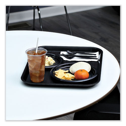 Image of Boardwalk® BWKFORKHWPSBIW Heavyweight Wrapped Polystyrene Cutlery, Fork, Plastic, Black, 1,000/Carton