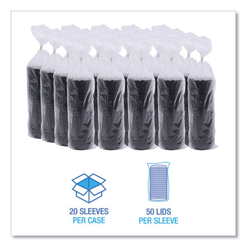 Image of Boardwalk® BWKHOTBL8 Hot Cup Lids, Fits 8 oz Hot Cup, Plastic, Black, 1,000/Carton