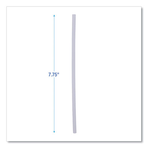 Image of Boardwalk® BWKJSTU775T50 Jumbo Straws, Unwrapped, 7.75", Plastic, Translucent, 250/Pack, 50 Packs/Carton