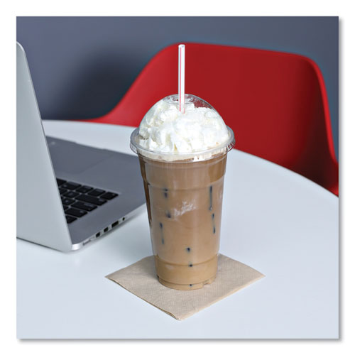 Image of Boardwalk® BWKJSTW775S24 Wrapped Jumbo Straws, 7.75", Plastic, White/Red Stripe, 400/Pack, 25 Packs/Carton