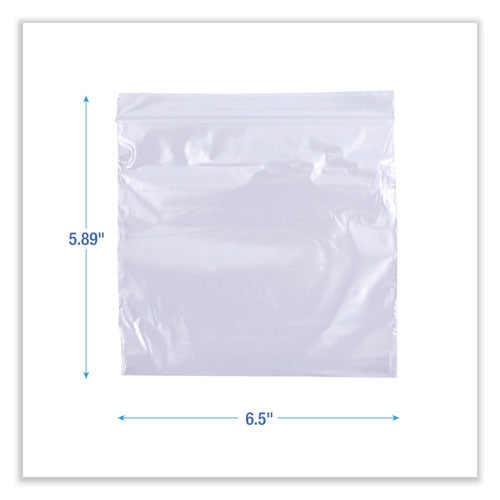 Image of Boardwalk® BWKSANDWICHBAG Reclosable Food Storage Bags, Sandwich, 6.5" x 5.89", Clear, 500/Box
