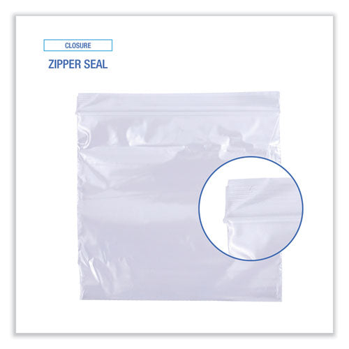 Image of Boardwalk® BWKSANDWICHBAG Reclosable Food Storage Bags, Sandwich, 6.5" x 5.89", Clear, 500/Box