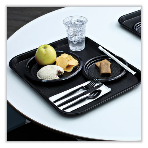 Image of Boardwalk® BWKTSHWPSBIW Heavyweight Wrapped Polystyrene Cutlery, Spoon, Plastic, Black, 1,000/Carton