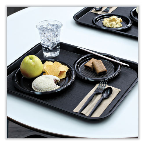 Image of Boardwalk® BWKTSHWPSBIW Heavyweight Wrapped Polystyrene Cutlery, Spoon, Plastic, Black, 1,000/Carton