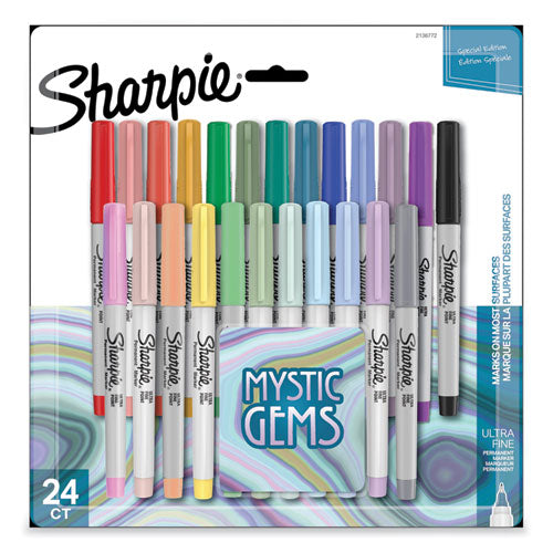 Image of Sharpie® 2136772 Mystic Gems Markers, Ultra-Fine Needle Tip, Assorted, 24/pack
